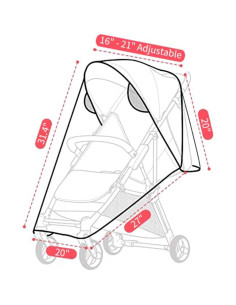 Cubierta de Lluvia Universal para Cochecito FASOTY 198g Impermeable 2