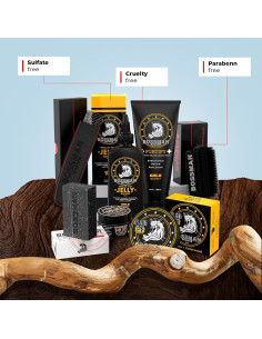 Kit de Cuidado de Barba Bossman Big Boss 7 Piezas Aroma Oro 2