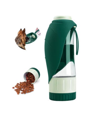 Dispensador de Agua y Comida para Perros TIOVERY 20oz Verde