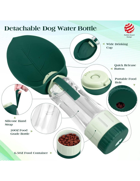 Dispensador de Agua y Comida para Perros TIOVERY 20oz Verde Dispensador de Agua y Comida para Perros TIOVERY 20oz Verde