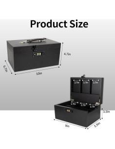 Caja de Almacenamiento WodGod de Bambú con Cerradura 25x17x11.9cm 2