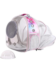 Mochila Transportadora para Gatos Pimoka Rosa Galaxia 30x28x38cm 2