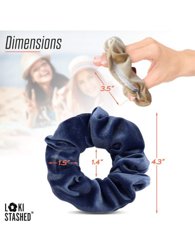 Paquete de 3 Scrunchies Terciopelo LokiStashed - Marino, Beige, Negro