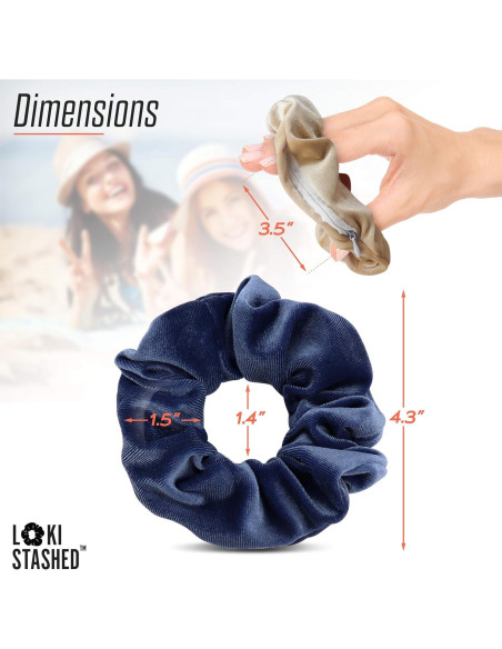 Paquete de 3 Scrunchies Terciopelo LokiStashed - Marino, Beige, Negro