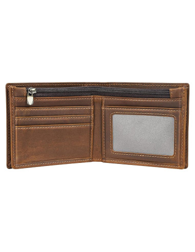 Billetera Bifold Cuero Polare RFID Hombre Tamaño Mediano
