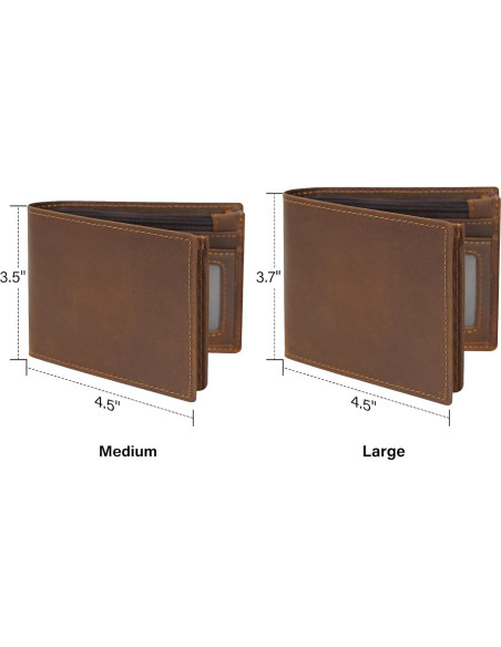 Billetera Bifold Cuero Polare RFID Hombre Tamaño Mediano