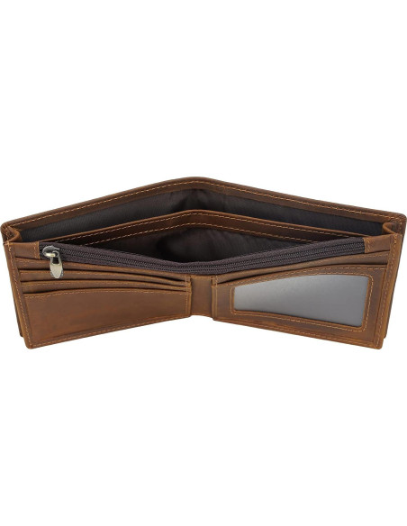 Billetera Bifold Cuero Polare RFID Hombre Tamaño Mediano