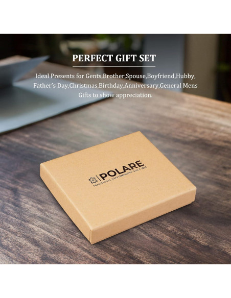 Billetera Bifold Cuero Polare RFID Hombre Tamaño Mediano