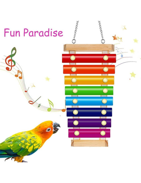 Juguete Musical para Loro Fejapa Xilófono y Campana Juguete Musical para Loro Fejapa Xilófono y Campana