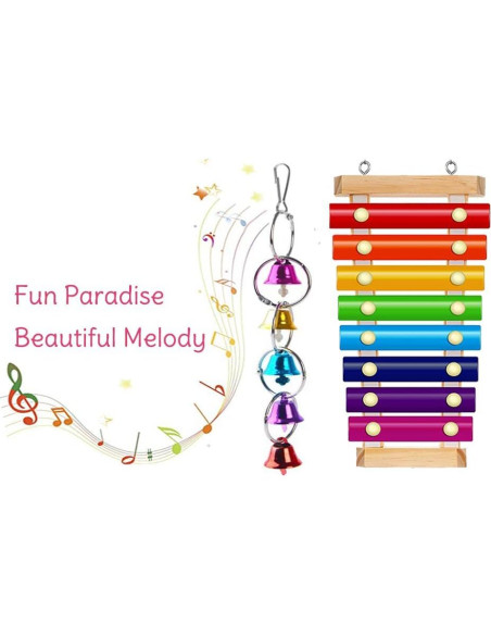 Juguete Musical para Loro Fejapa Xilófono y Campana Juguete Musical para Loro Fejapa Xilófono y Campana