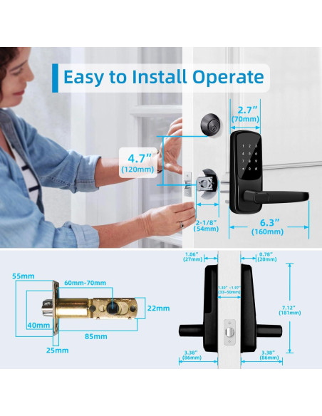 Cerradura Inteligente MSR X6 con Teclado y APP, 1.66 kg