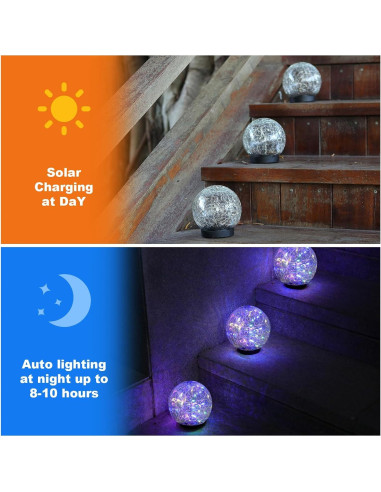 Luces de Globo Solar MLKNK 2 Bolas Multicolor para Jardín