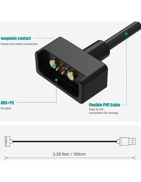 Cable de Carga TUSITA para Gafas Ray-Ban Stories - 1M