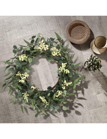 Corona de Eucalipto 50 cm Pinkpum para Decoración Hogar