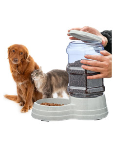 Dispensador Automático de Comida para Perros Leptzoa 6L Gris