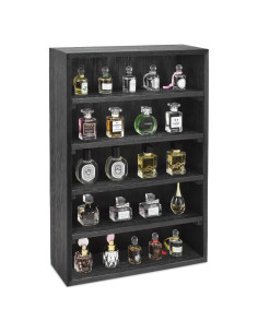 Estantería de Exhibición Ikee Design Madera Negra 5 Estantes Ajustables