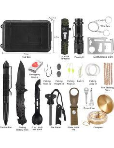 Kit de Supervivencia LUXMOM 28 en 1 para Camping y Emergencias 2