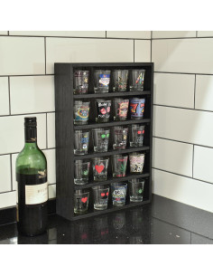 Estantería de Exhibición Ikee Design Madera Negra 5 Estantes Ajustables 2