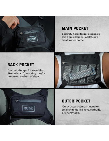 Mochila MVRK Resistente al Agua - Chaleco Correr Negro