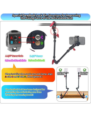 Brazo Mágico 57 cm JEBUTU Ajustable con Abrazadera