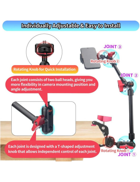 Brazo Mágico 57 cm JEBUTU Ajustable con Abrazadera