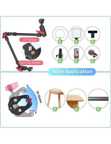 Brazo Mágico 57 cm JEBUTU Ajustable con Abrazadera