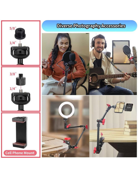 Brazo Mágico 57 cm JEBUTU Ajustable con Abrazadera