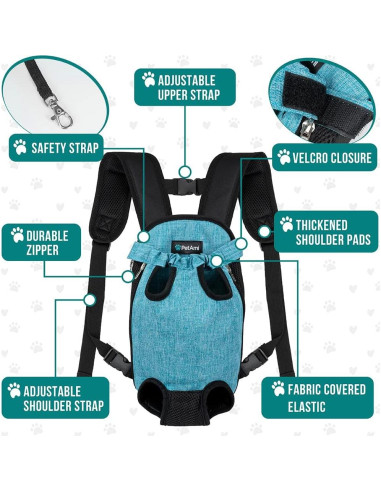 Mochila Transportadora PetAmi Pequeña Azul Marino 2,27-4,08 kg