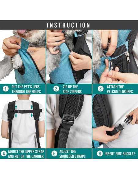 Mochila Transportadora PetAmi Pequeña Azul Marino 2,27-4,08 kg