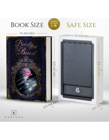 Caja de Libro Falsa KASLVOX La Bella y la Bestia 1,40 kg