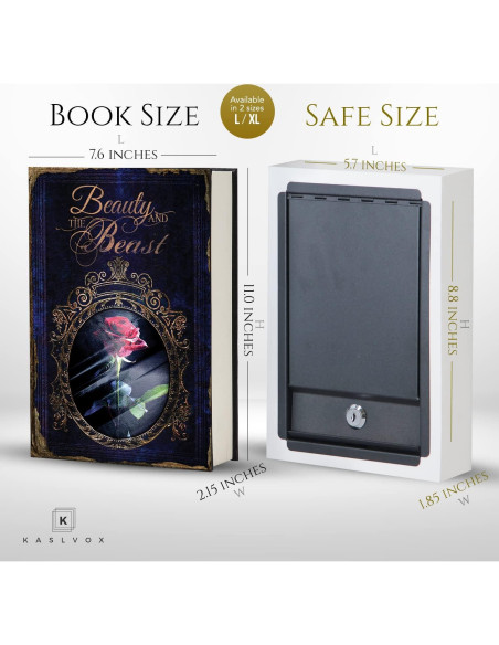 Caja de Libro Falsa KASLVOX La Bella y la Bestia 1,40 kg