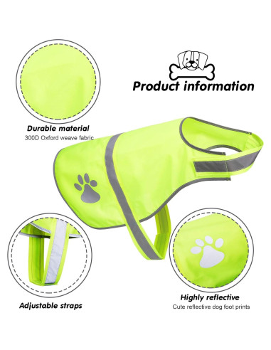 Chaleco Reflectante para Perros Geyoga 2 Piezas Ajustable