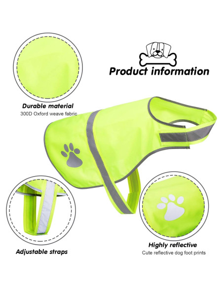 Chaleco Reflectante para Perros Geyoga 2 Piezas Ajustable