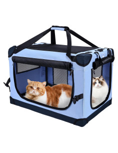 Transportín Grande Pegic para 2 Gatitos o Cachorros Azul