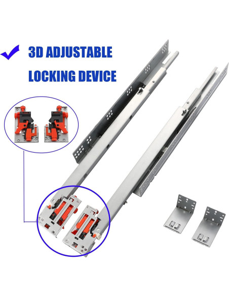 6 Pares de Deslizadores de Cajón 15" Betesy Cierre Suave