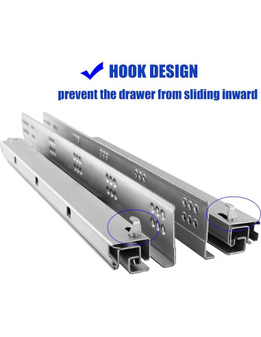 6 Pares de Deslizadores de Cajón 15" Betesy Cierre Suave