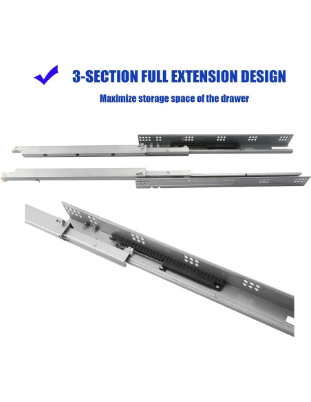 6 Pares de Deslizadores de Cajón 15" Betesy Cierre Suave