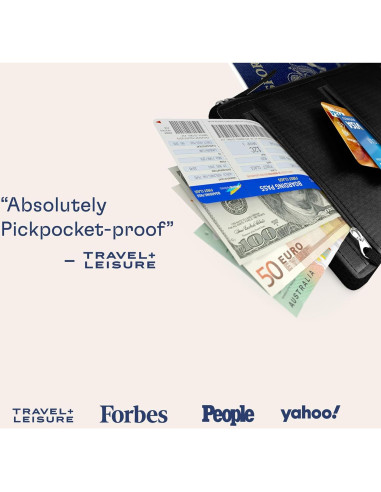 Billetera de viaje oculta Shacke con bloqueo RFID 12x18.8cm