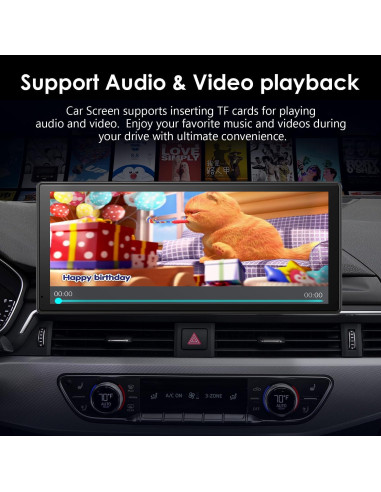 Estéreo portátil KooDux 22.5 cm con Carplay y cámara