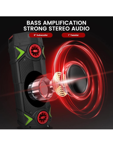 Altavoz PA Bluetooth Pyle PPHP2894B 400W 2x8" Karaoke