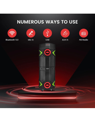 Altavoz PA Bluetooth Pyle PPHP2894B 400W 2x8" Karaoke