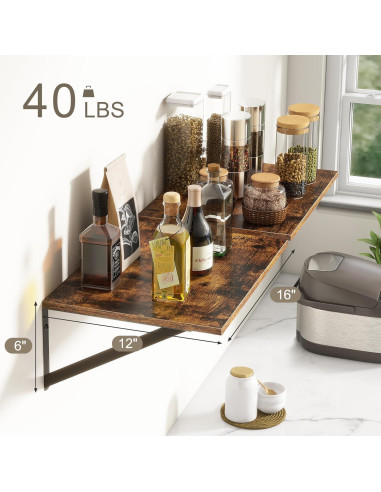 Estantes Flotantes Rústicos Recuerdos Divertidos 30 cm Profundidad