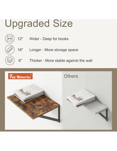 Estantes Flotantes Rústicos Recuerdos Divertidos 30 cm Profundidad