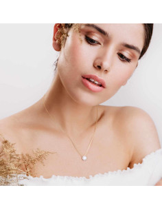 Collar de oro 14K para mujer con cristal 1.5 quilates CZ 2