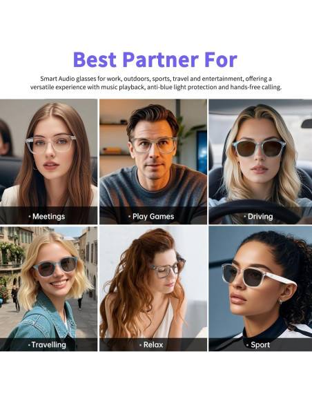 Gafas Inteligentes GS07 Marrón con Bluetooth y Lentes UV400