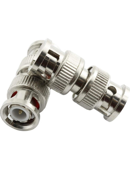 10 Adaptadores Coaxiales BNC Macho a Macho RuiLing para CCTV