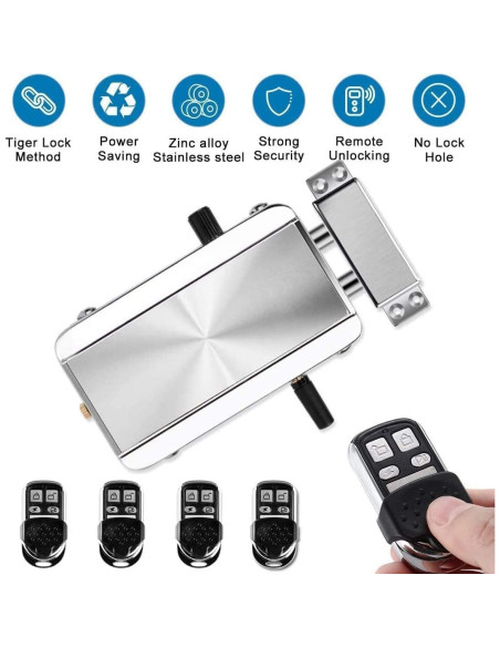 Cerradura Electrónica Ritammi con Control Remoto y Antirrobo