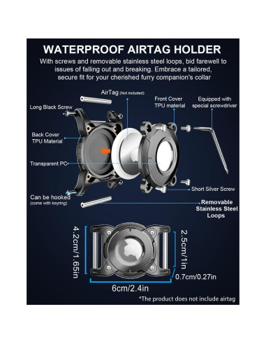 Soporte para Collar de Perro Airtag ONEONTA Impermeable