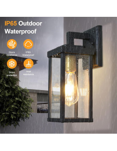 Lámpara de Pared Exterior ALVIME, Impermeable, E26, 31.75cm 2