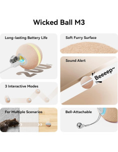 Juguete Interactivo para Gatos Cheerble M3 con Luz y Modos 2